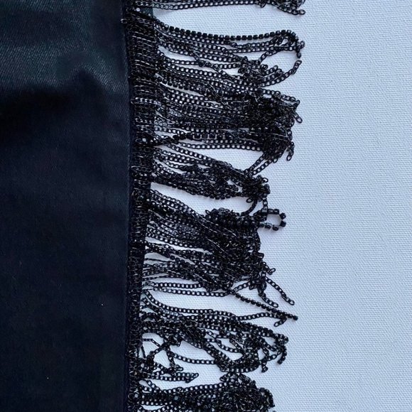 J BRAND X Halpern Maria Fringe High-Rise Skinny Jeans Black - Picture 4 of 5